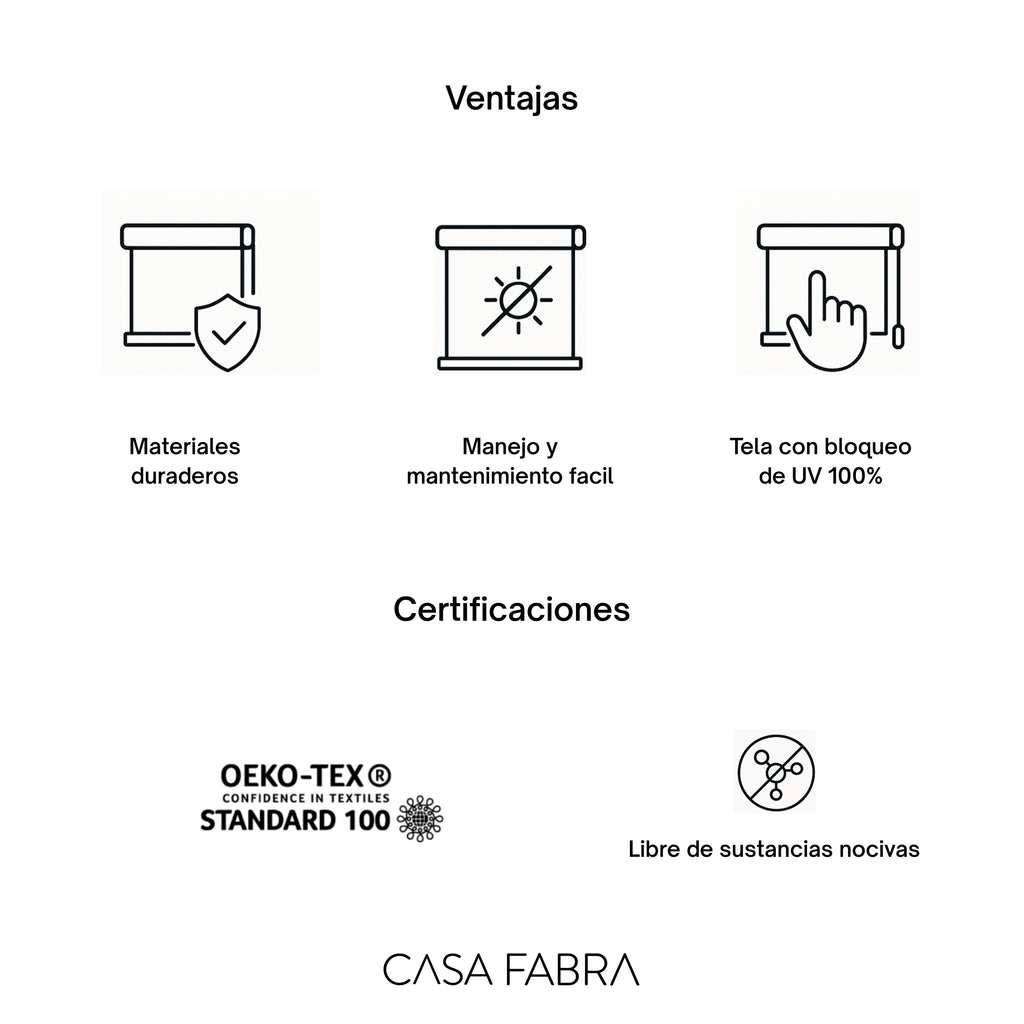 Negro - Persiana Enrollable BlackOut